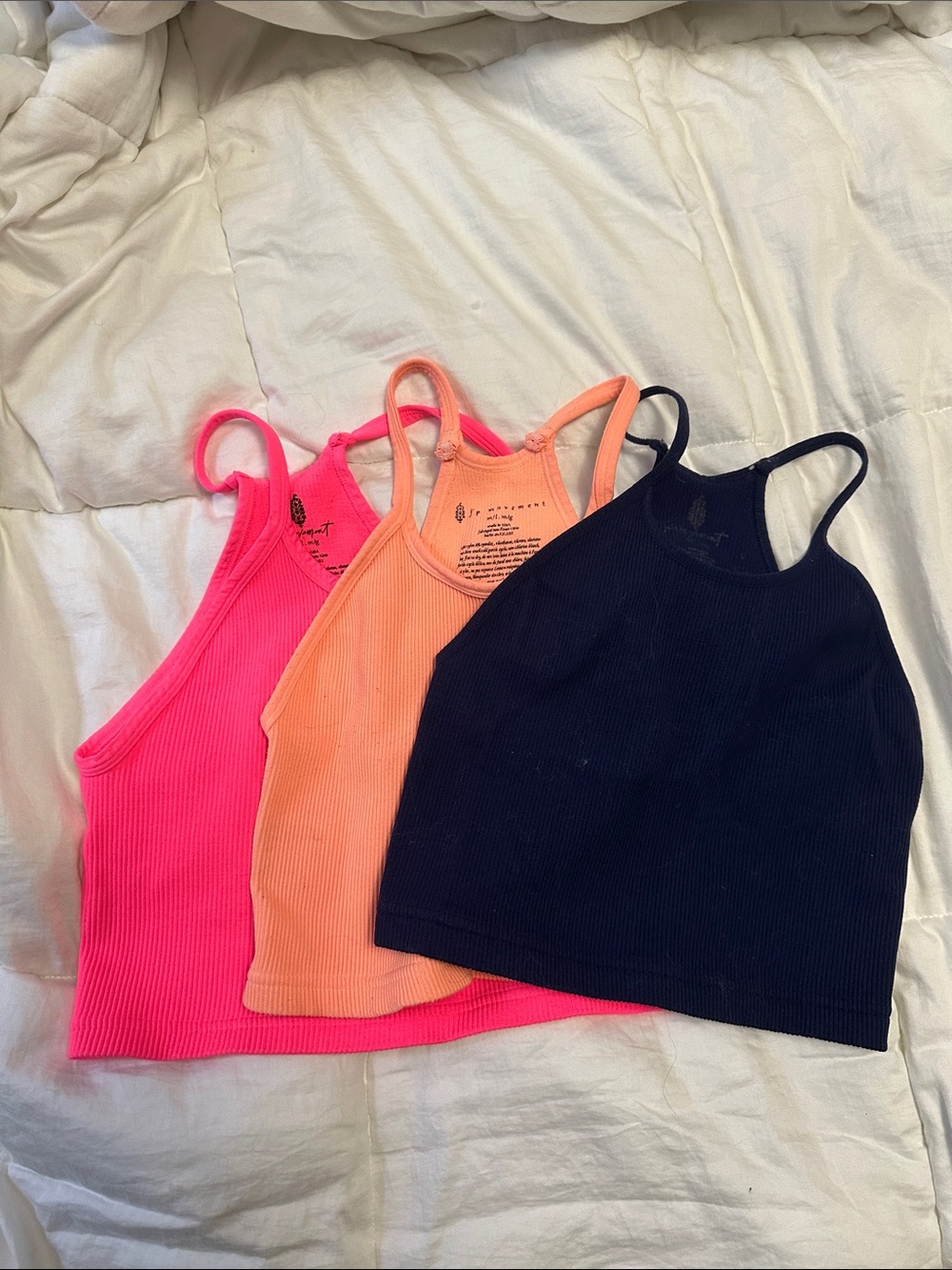 Women’s Ribbed Tank Top - Pink, orange, navy blue - free people
